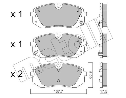 Bremsbelagsatz, Scheibenbremse METELLI 22-1370-0