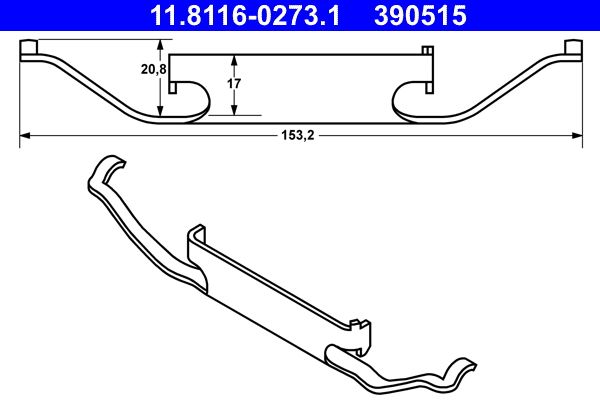 Feder, Bremssattel ATE 11.8116-0273.1