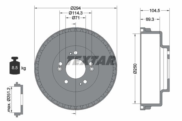 Bremstrommel TEXTAR 94031600