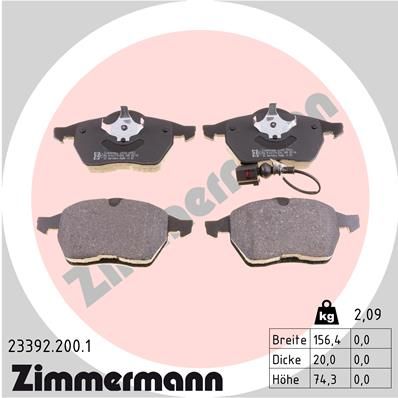 Bremsbelagsatz Bremsbeläge ZIMMERMANN 23392.200.1