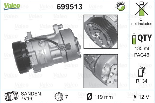 Kompressor, Klimaanlage VALEO 699513