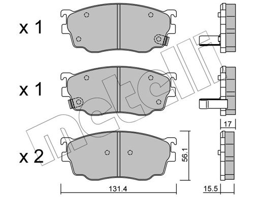 Bremsbelagsatz, Scheibenbremse METELLI 22-0301-0