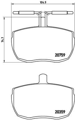 Bremsbelagsatz, Scheibenbremse BREMBO P A6 004