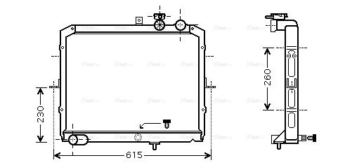 Kühler, Motorkühlung AVA QUALITY COOLING kaa2033
