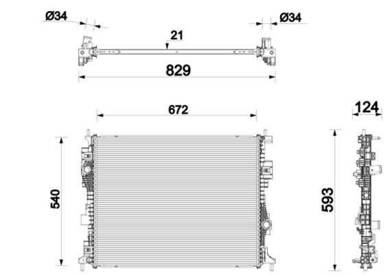 Kühler, Motorkühlung MAHLE CR2865000P