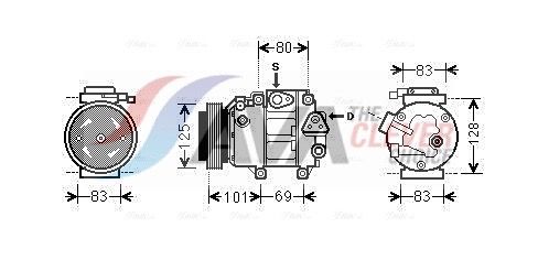 Kompressor, Klimaanlage AVA QUALITY COOLING HYAK240