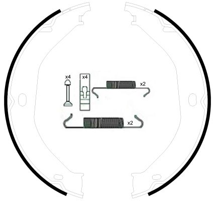 Bremsbackensatz Feststellbremse HELLA 8DA 355 050-891
