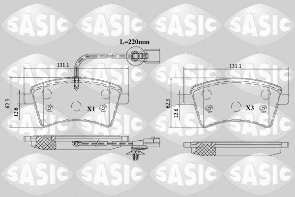 Bremsbelagsatz, Scheibenbremse SASIC 6214043