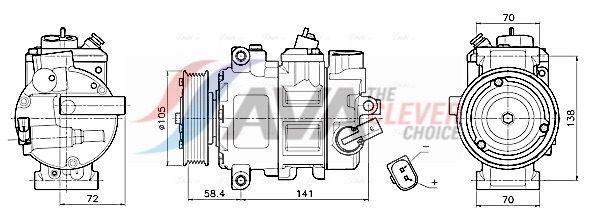 Kompressor, Klimaanlage AVA QUALITY COOLING VNAK447