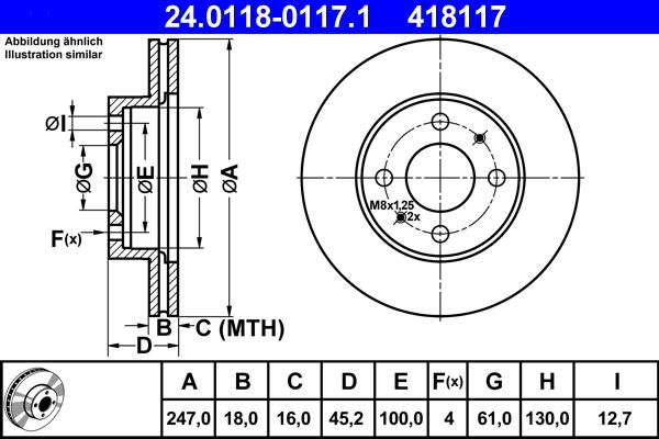 Bremsscheibe ATE 24.0118-0117.1