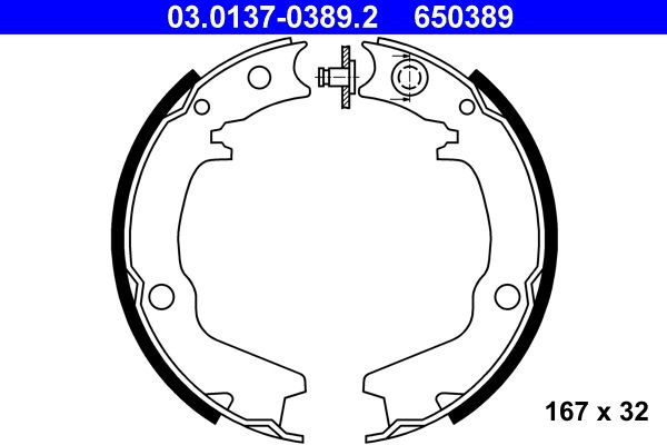 Bremsbackensatz, Feststellbremse ATE 03.0137-0389.2