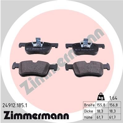 Bremsbelagsatz Bremsbeläge ZIMMERMANN 24912.185.1