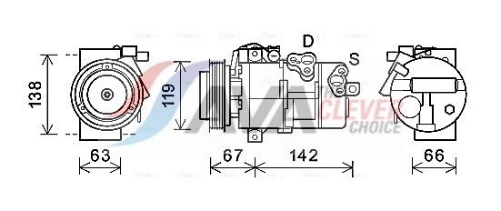 Kompressor, Klimaanlage AVA QUALITY COOLING KAK216