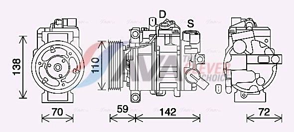 Kompressor, Klimaanlage AVA QUALITY COOLING AIAK411