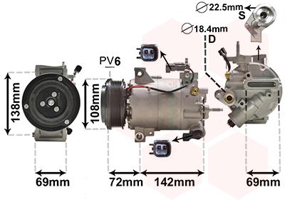 Kompressor, Klimaanlage VAN WEZEL 1800K603