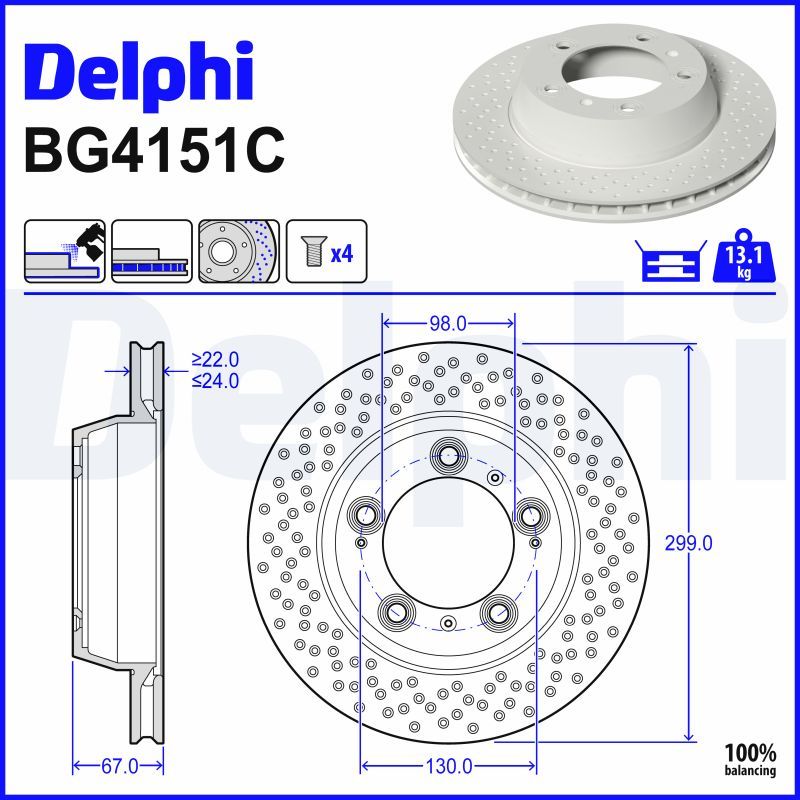 Bremsscheibe DELPHI BG4151C