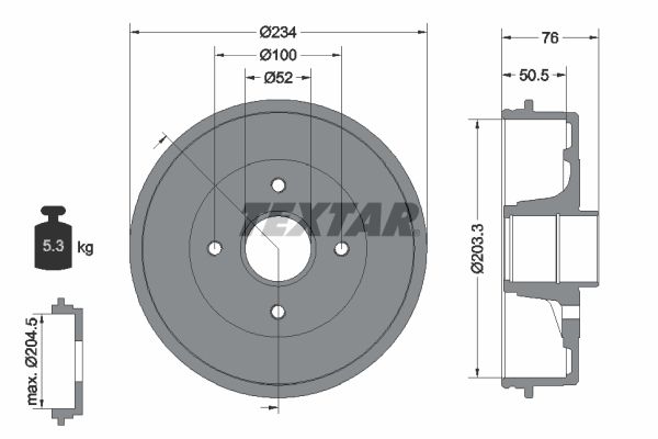 Bremstrommel TEXTAR 94026800