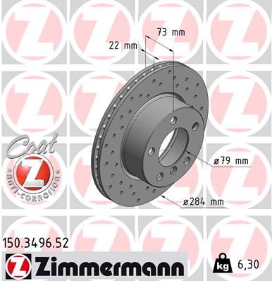 Bremsscheibe ZIMMERMANN 150.3496.52