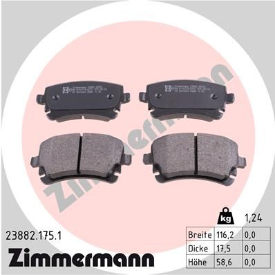 Bremsbelagsatz Bremsbeläge ZIMMERMANN 23882.175.1