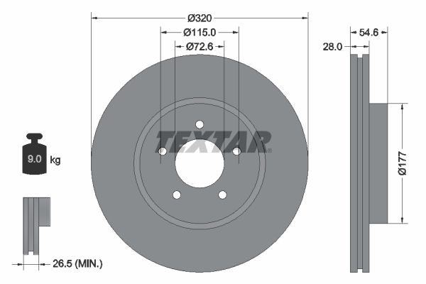 Bremsscheibe TEXTAR 92235403