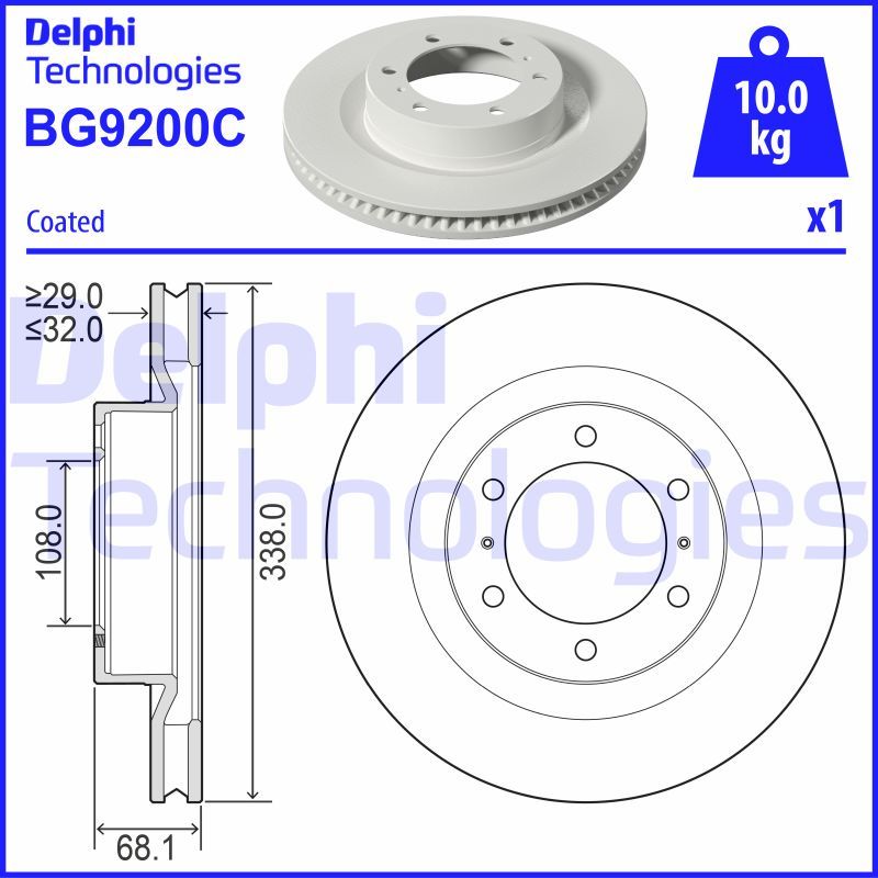 Bromsskiva DELPHI BG9200C