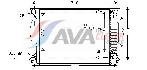 Kühler, Motorkühlung AVA QUALITY COOLING AI2205