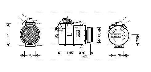 Kompressor, Klimaanlage AVA QUALITY COOLING bwak306