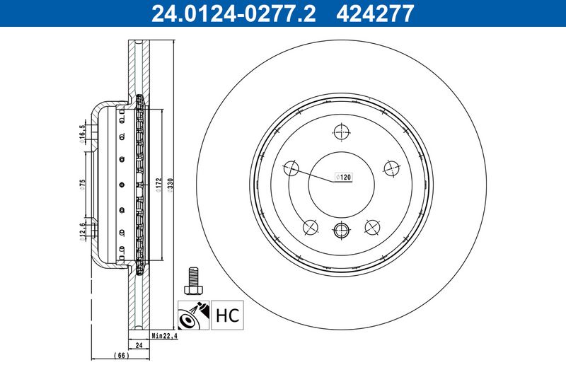 Bremsscheibe Ate 24.0124-0277.2