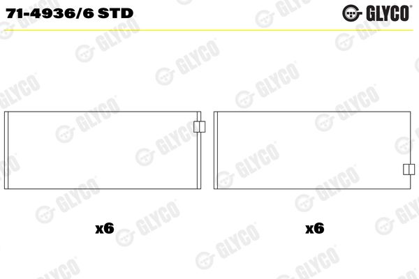 Pleuellager GLYCO 71-4936/6STD