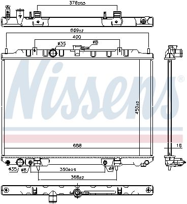 Kühler, Motorkühlung NISSENS 68799