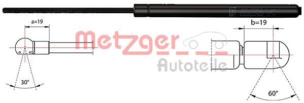 Gasfeder, Koffer-/Laderaum METZGER 2110485