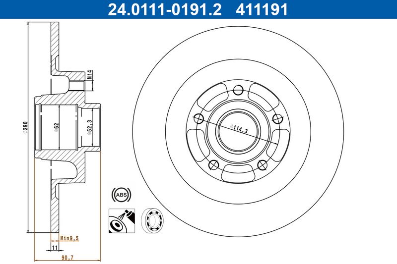 Bremsscheibe ATE 24.0111-0191.2