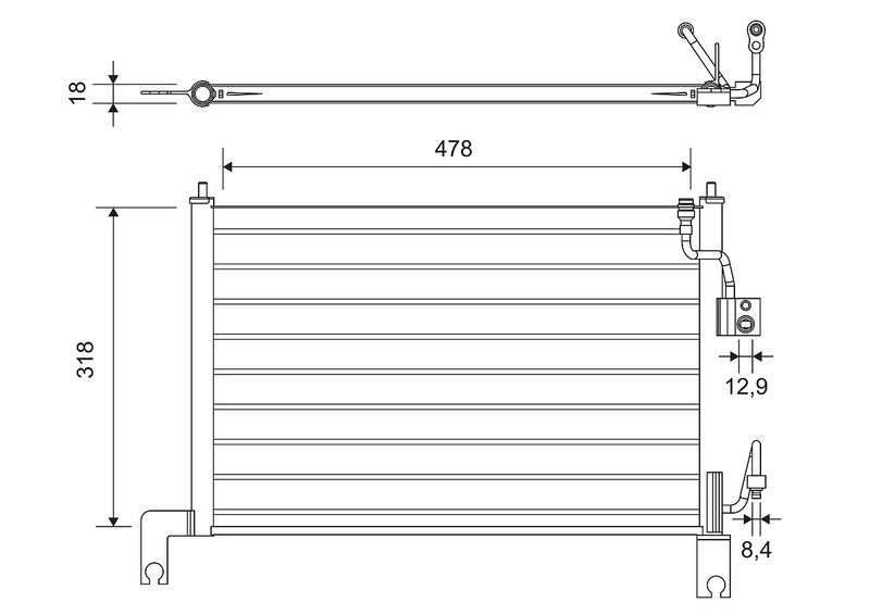Kondensator, Klimaanlage VALEO 814427