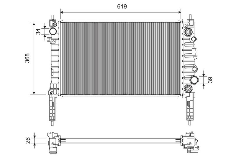 Kühler, Motorkühlung VALEO 701378