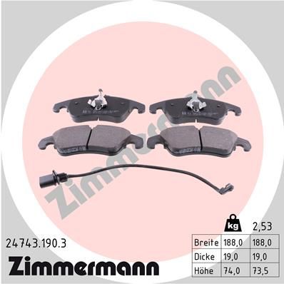 Bremsbelagsatz Bremsbeläge ZIMMERMANN 24743.190.3