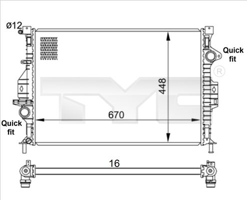 Kühler, Motorkühlung TYC 710-0057