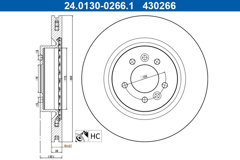 Bremsscheibe Ate 24.0130-0266.1