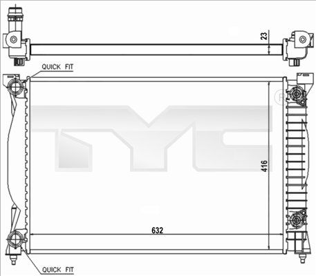 Kühler, Motorkühlung TYC 702-0014-r