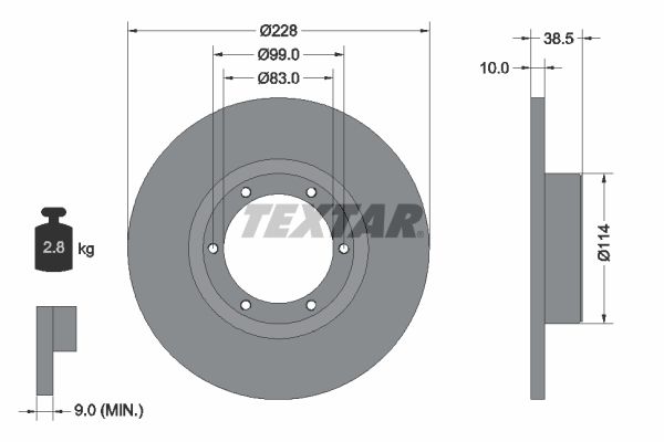 Bremsscheibe TEXTAR 92009200