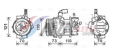 Kompressor, Klimaanlage AVA QUALITY COOLING VNAK375