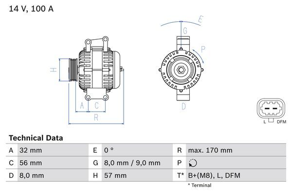 Lichtmaschine Generator BOSCH 0 986 044 010