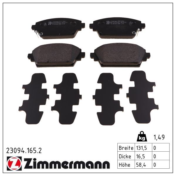 Bremsbelagsatz, Scheibenbremse ZIMMERMANN 23094.165.2