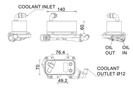 Ölkühler, Automatikgetriebe MAHLE CLC132000P