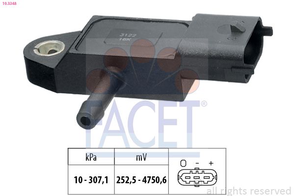Sensor, Abgasdruck FACET 10.3348