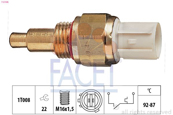 Temperaturschalter Kühlerlüfter FACET 7.5138