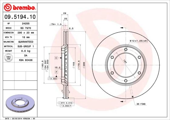 Bremsscheibe BREMBO 09.5194.10