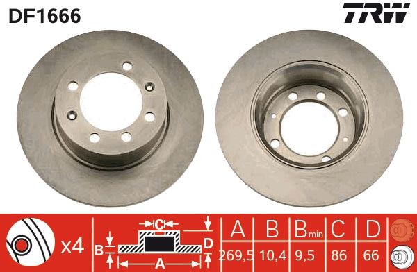 Bremsscheibe TRW DF1666