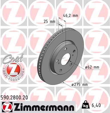 Bremsscheibe ZIMMERMANN 590.2800.20