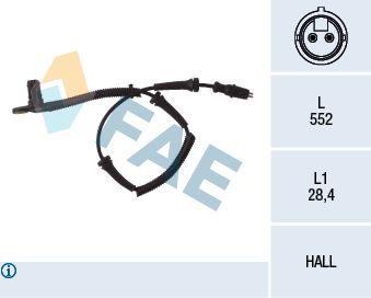 Sensor, Raddrehzahl FAE 78027