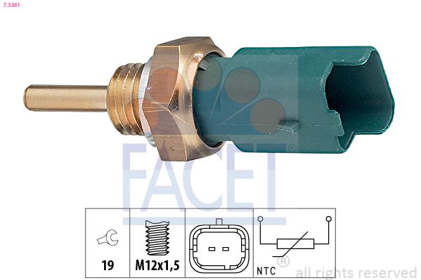 Sensor, Kühlmitteltemperatur FACET 7.3261